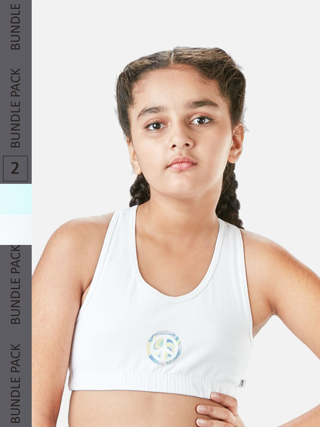 You Got Plan B Green & White Graphic Bra