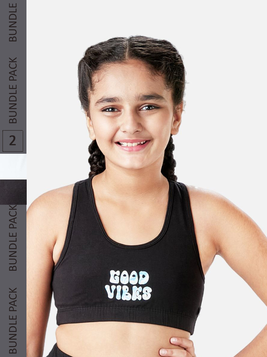 You Got Plan B Black & White Graphic Bra