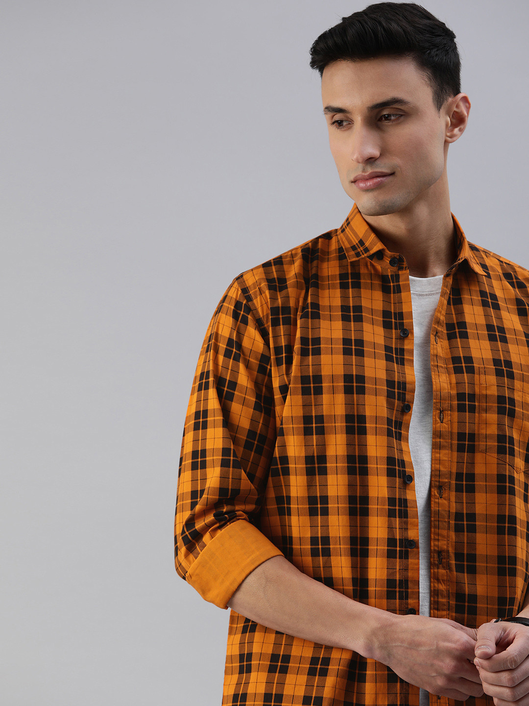 DEZANO Slim Fit Checked Casual Shirt