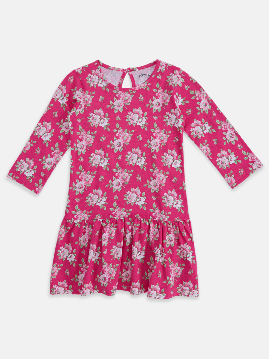 Pantaloons Junior Girls Floral Drop-Waist Cotton Dress