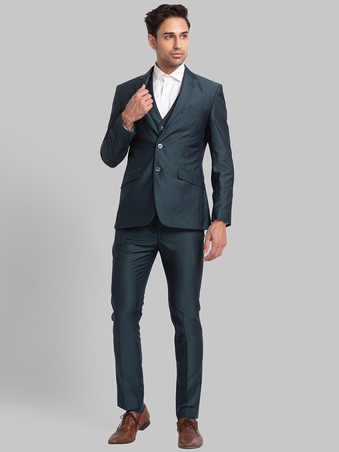 Park Avenue Men Single Breasted Slim Fit 3-Peice Formal Suit