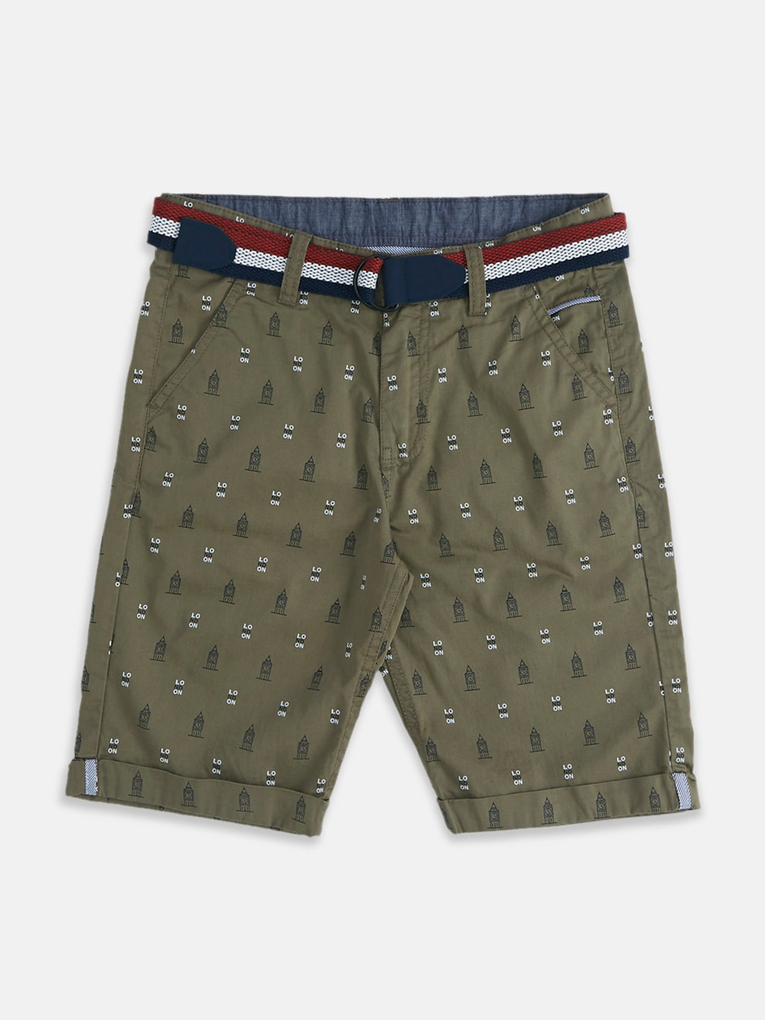 Pantaloons Junior Boys Printed Cotton Regular Fit Chino Shorts