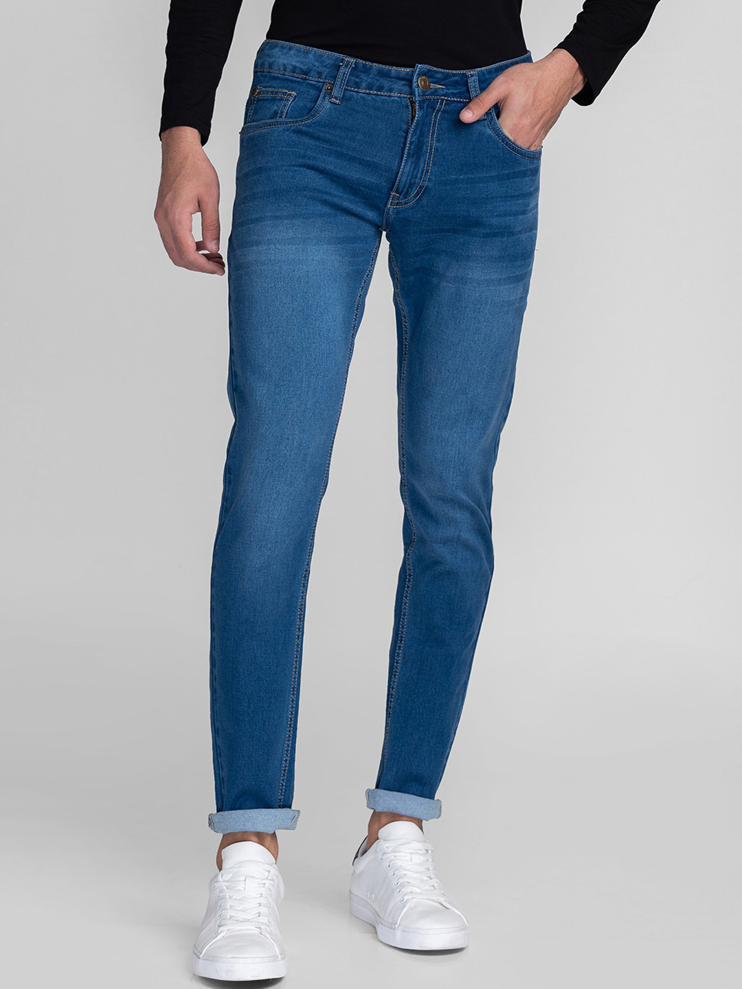 GIORDANO Men Classic Slim Fit Light Fade Cotton Jeans