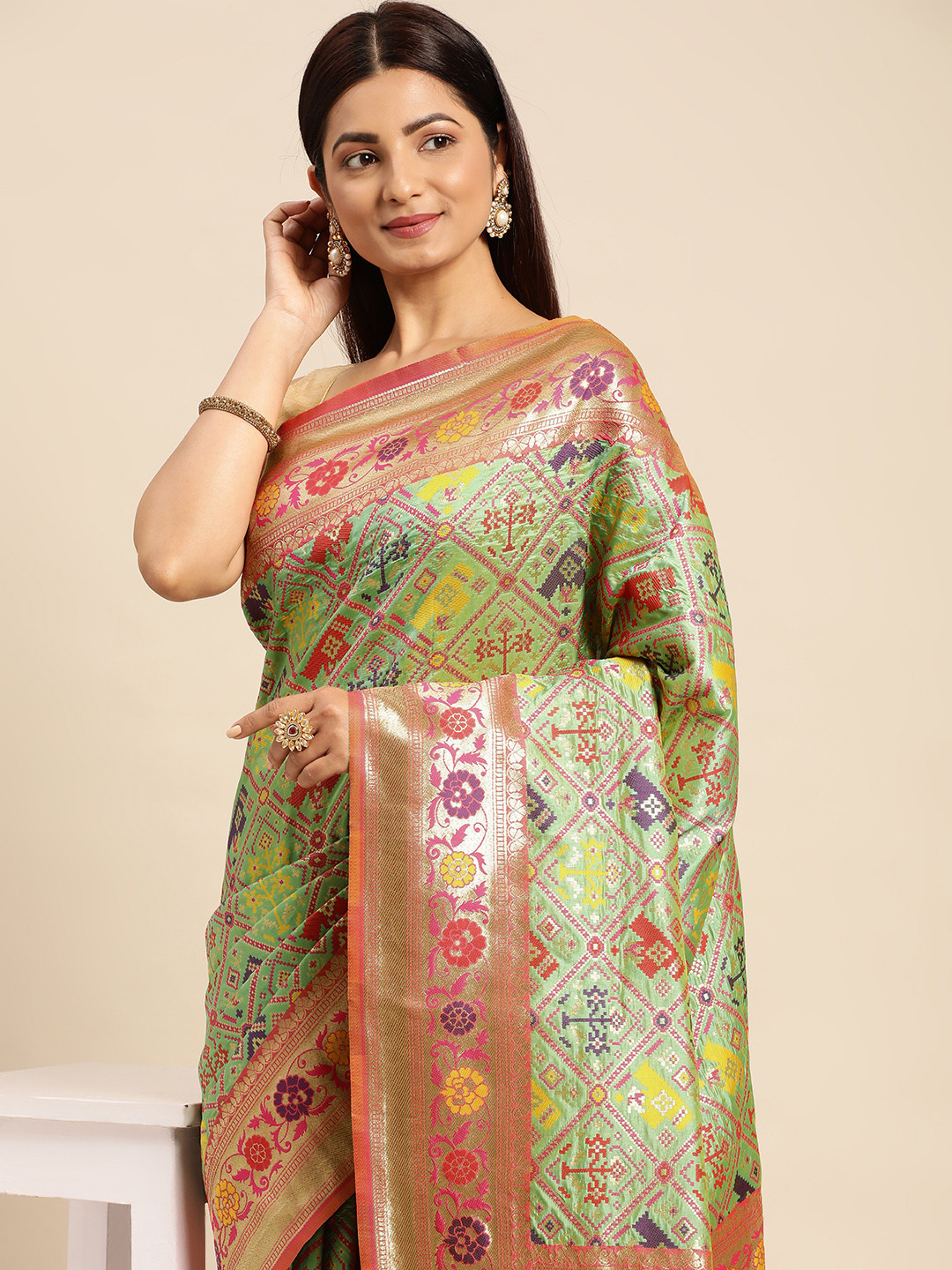 Royal Rajgharana Saree Ethnic Motifs Zari Art Silk Patola Sarees