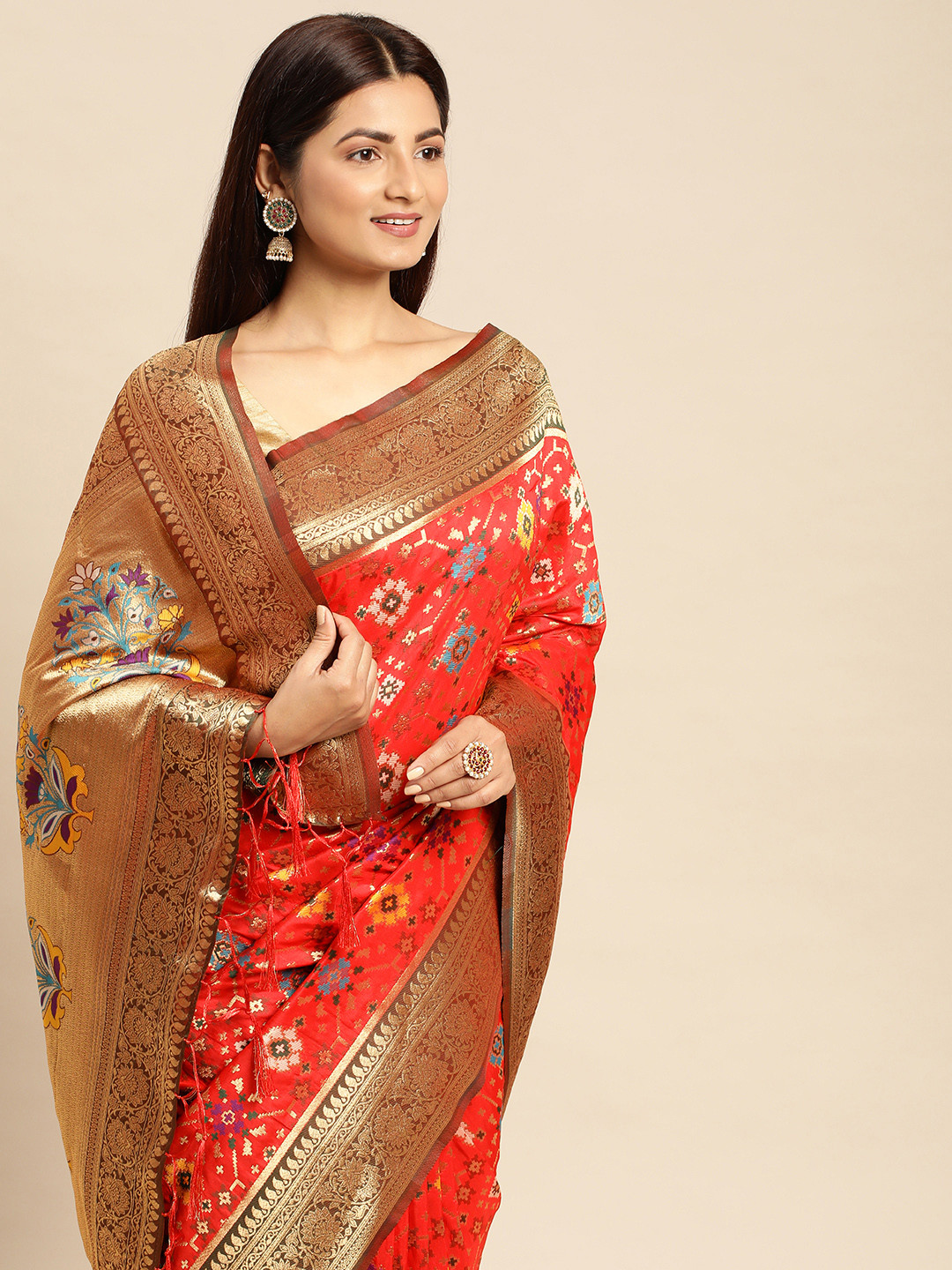 Royal Rajgharana Saree Ethnic Motifs Zari Art Silk Patola Sarees