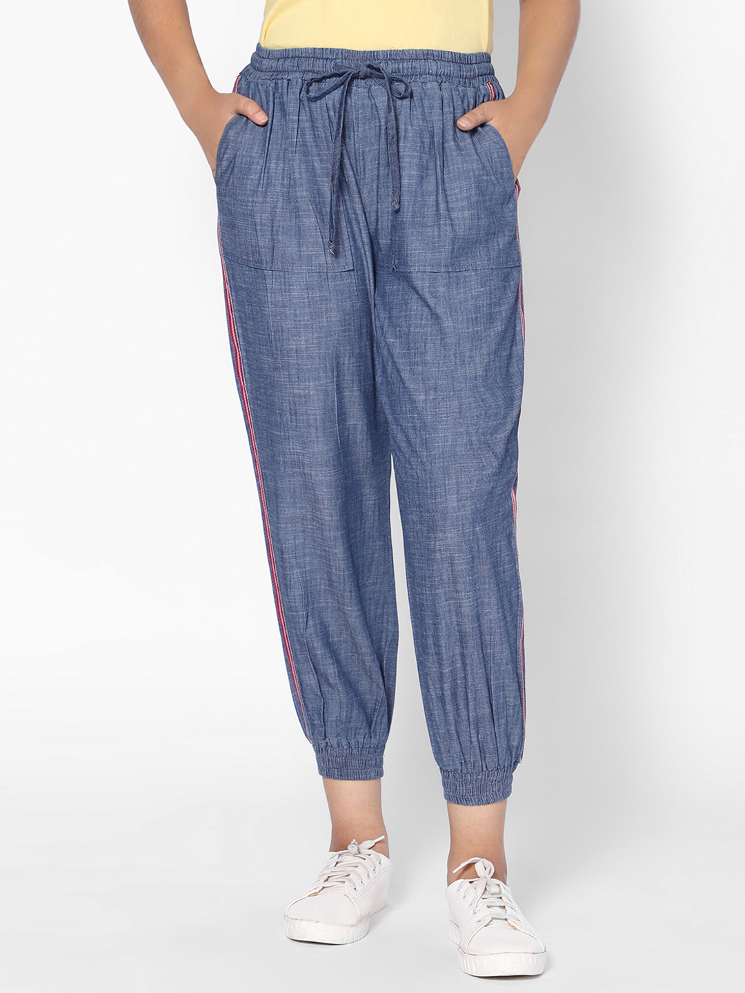 TeenTrums Girls Loose Fit Denim Joggers