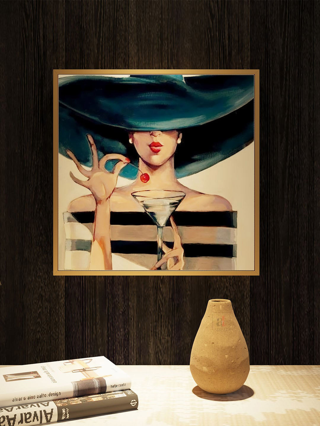 Art Street Black & Beige Framed Wall Painting