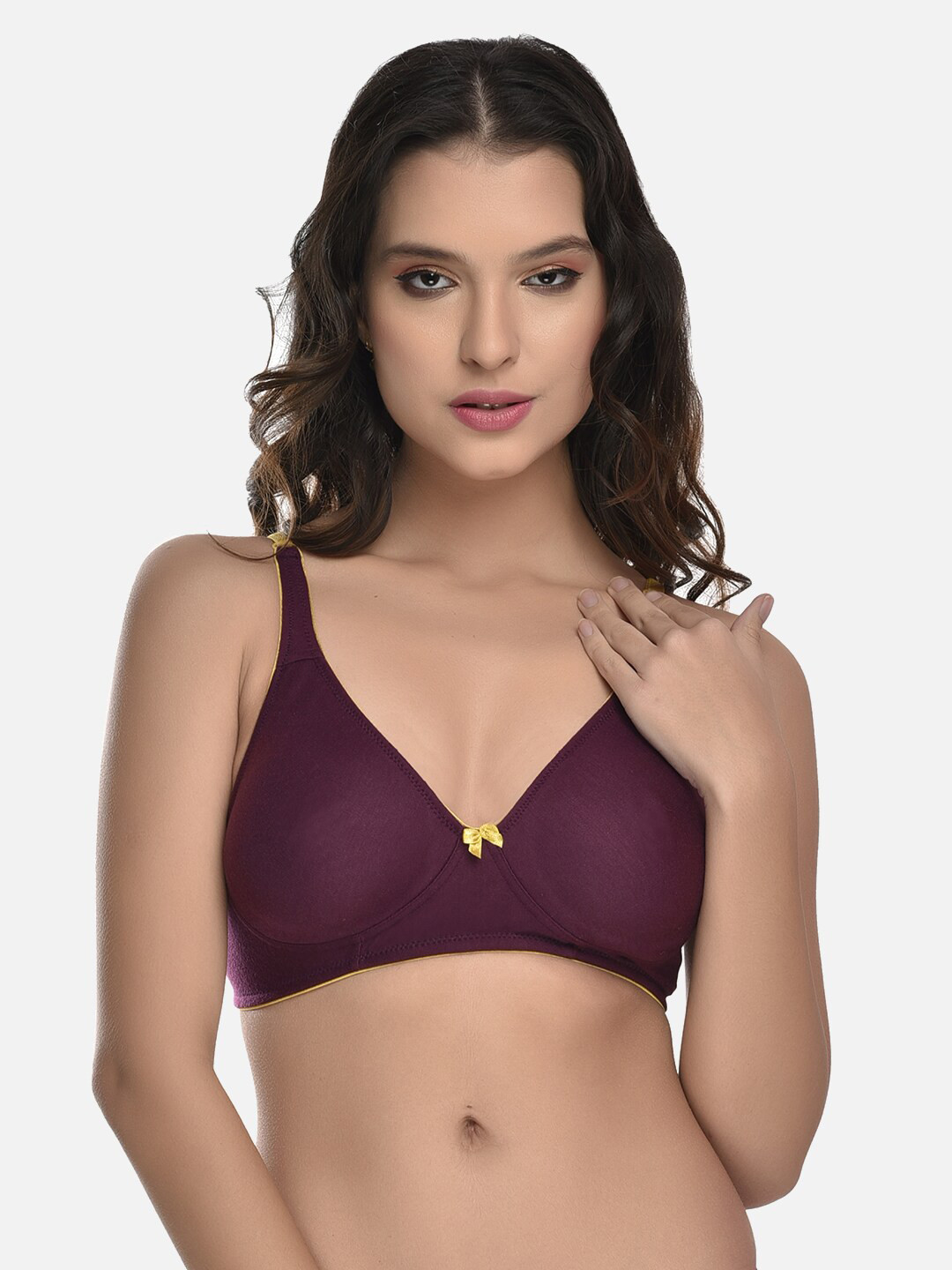 StyFun Cotton Seamless Non-Padded Rapid-Dry Bra LS_Charu_Bra_Purple