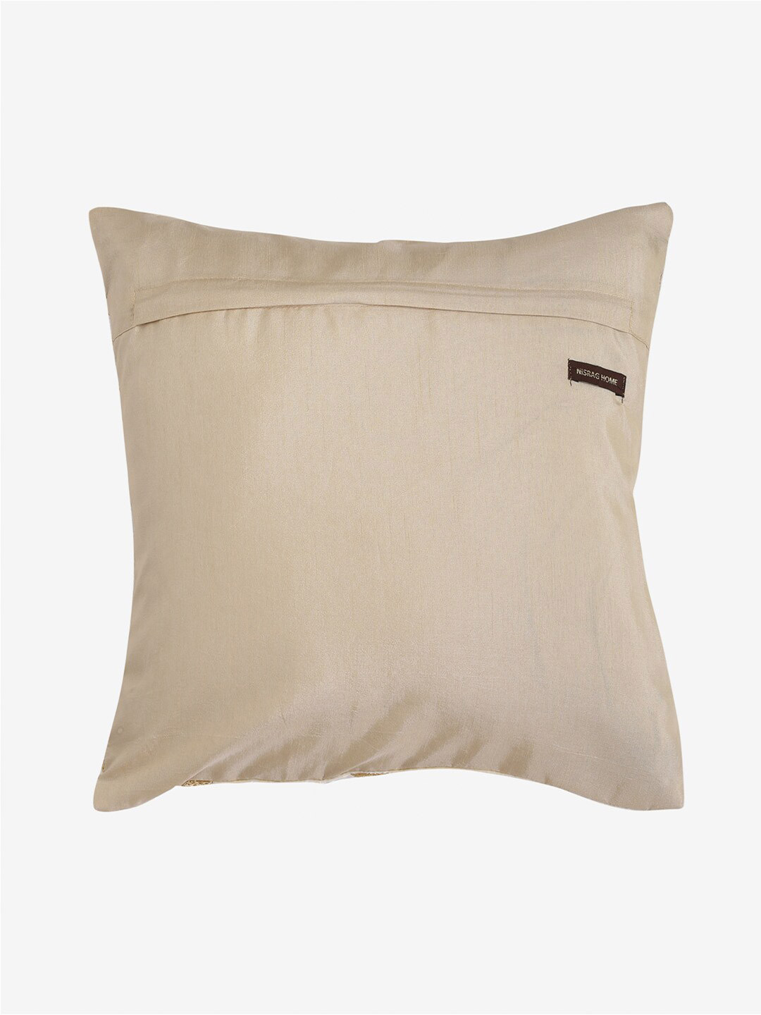 NISRAG HOME Cream Embroidered Velvet Durable Square Cushion Covers - 16 x 16 In