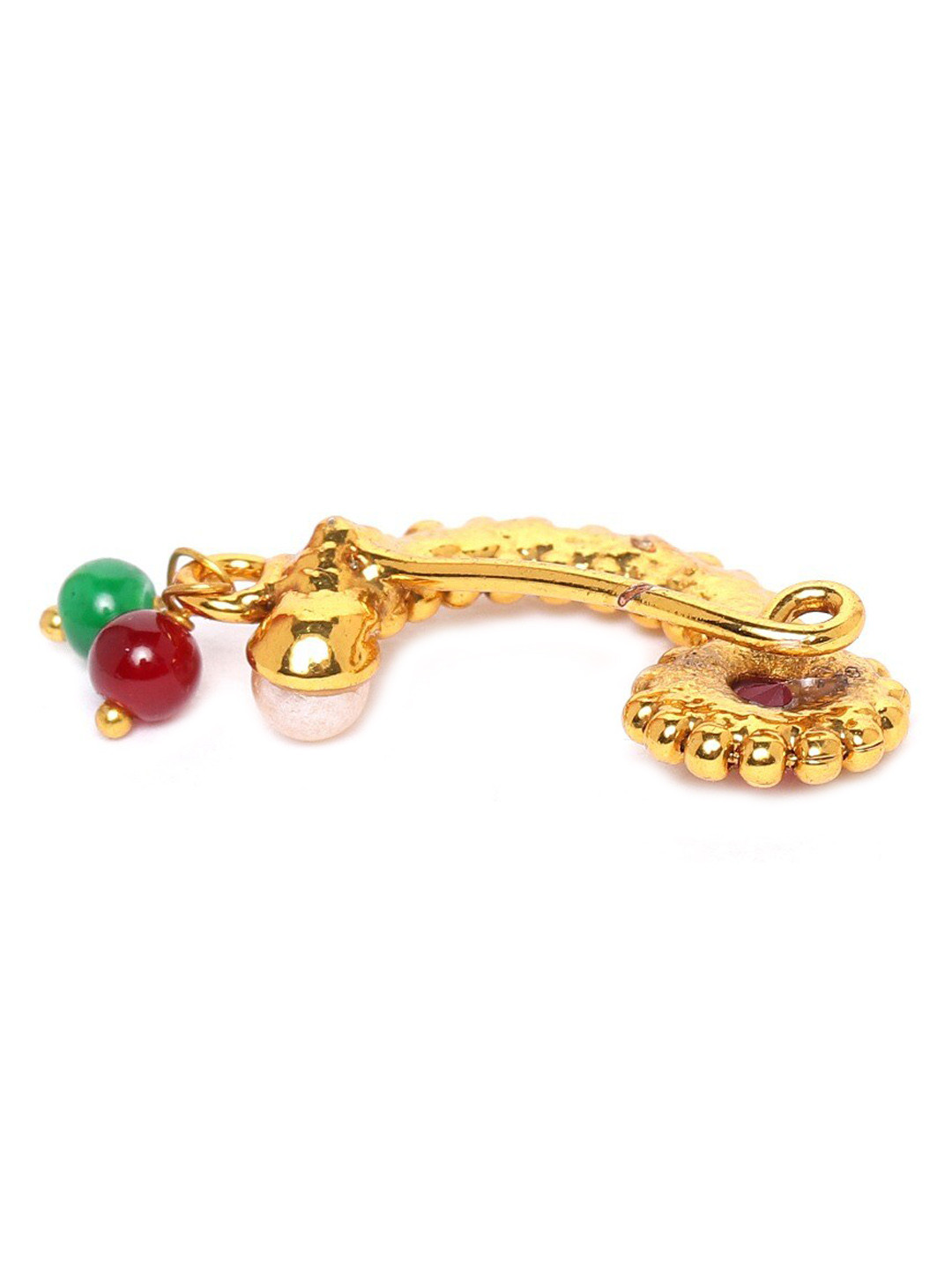 JEWELS GEHNA Gold-Plated CZ-Studded Clip-On Nose Pin