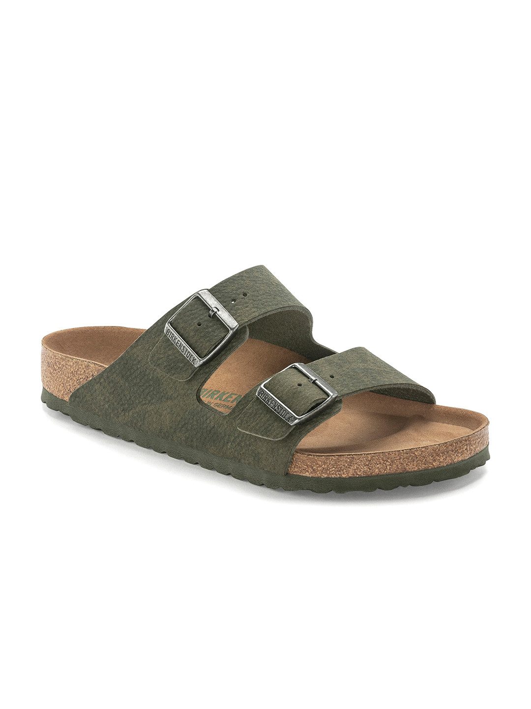 Birkenstock Arizona Vegan Desert Dust Thyme Regular Width Micro Fibre Two-Strap Sandals