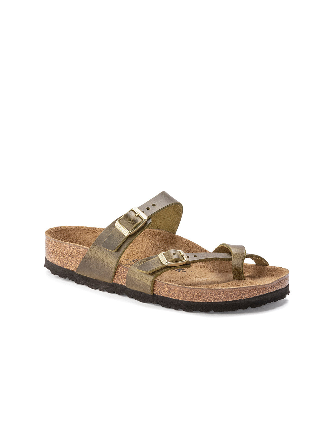 Birkenstock Mayari Olive Regular Width Oiled Leather Thong Sandals