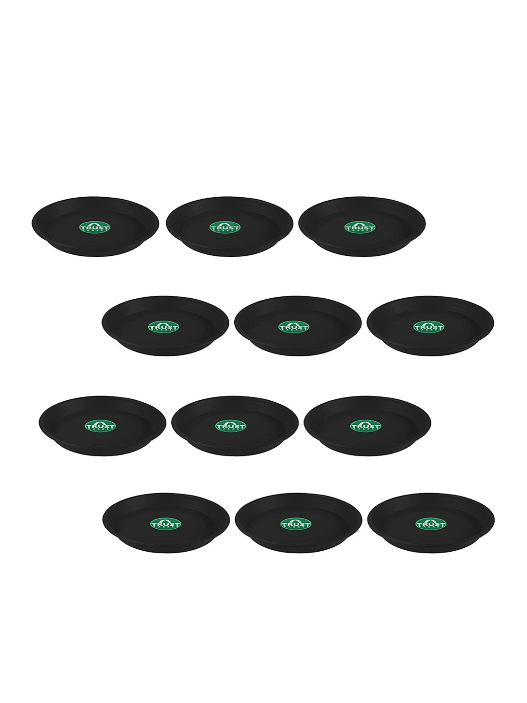 TRUSTBASKET 12 Pcs Black Planter Saucers