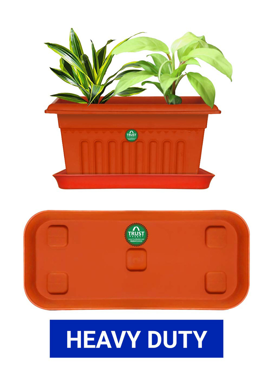 TRUSTBASKET 3 Pcs Brown Textured Planter Saucers