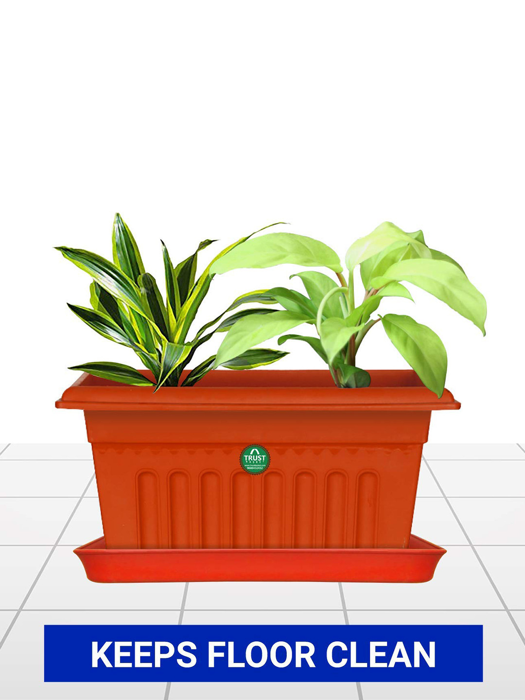TRUSTBASKET 12-Pcs Brown Square Saucers Planters