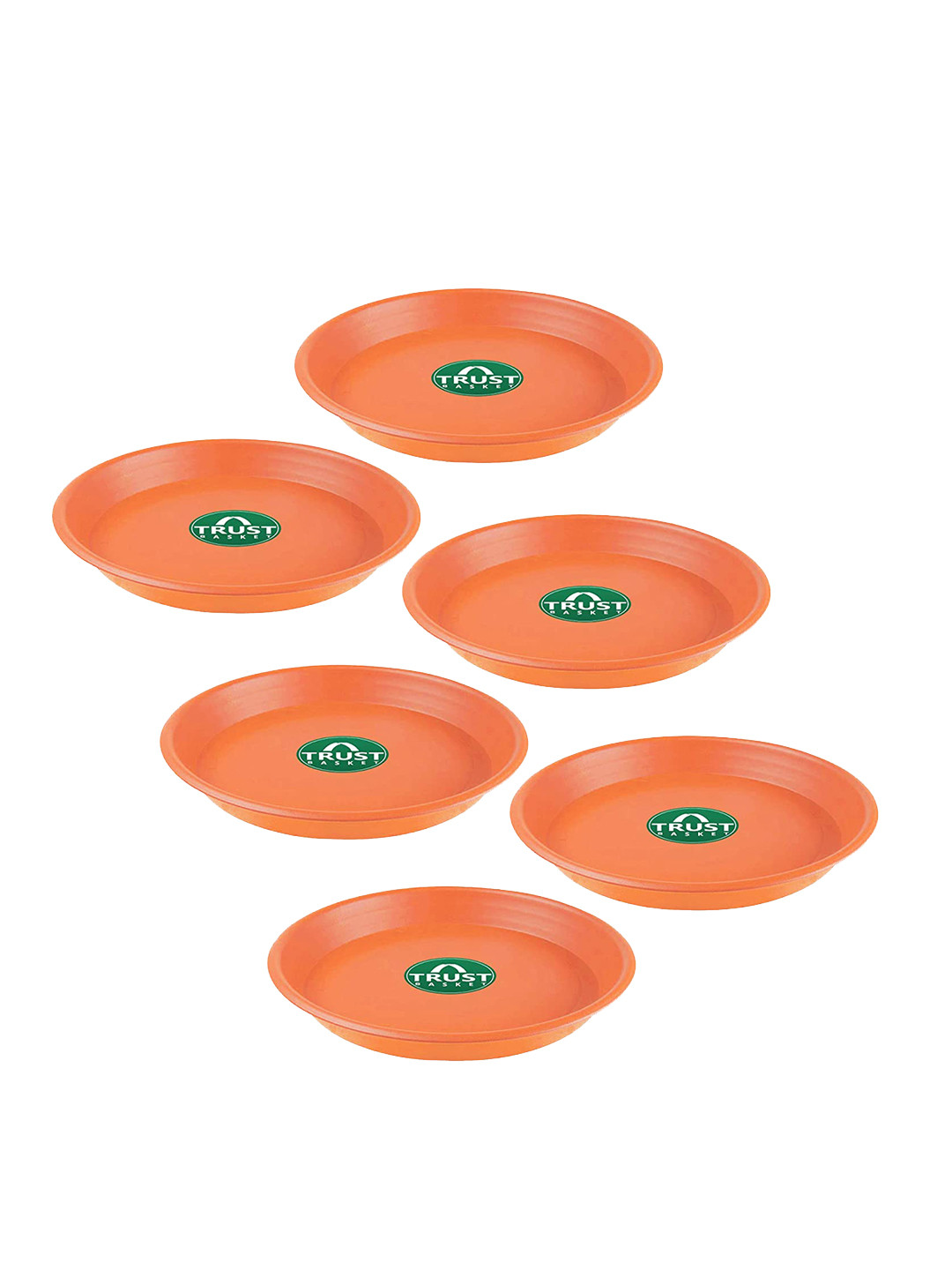 TrustBasket 6-Pcs Brown UV Treated Round  Saucers Planters