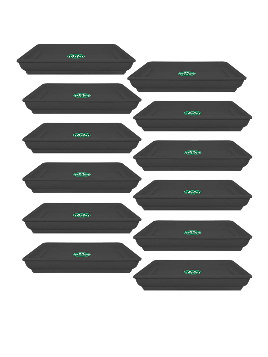 TrustBasket 12-Pcs UV Treated Rectangular Saucers Planters