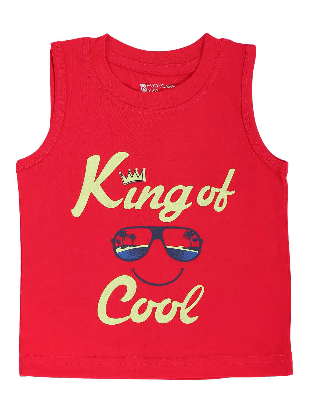 Bodycare Kids Boys Printed Round Neck Sleeveless Cotton T-shirt