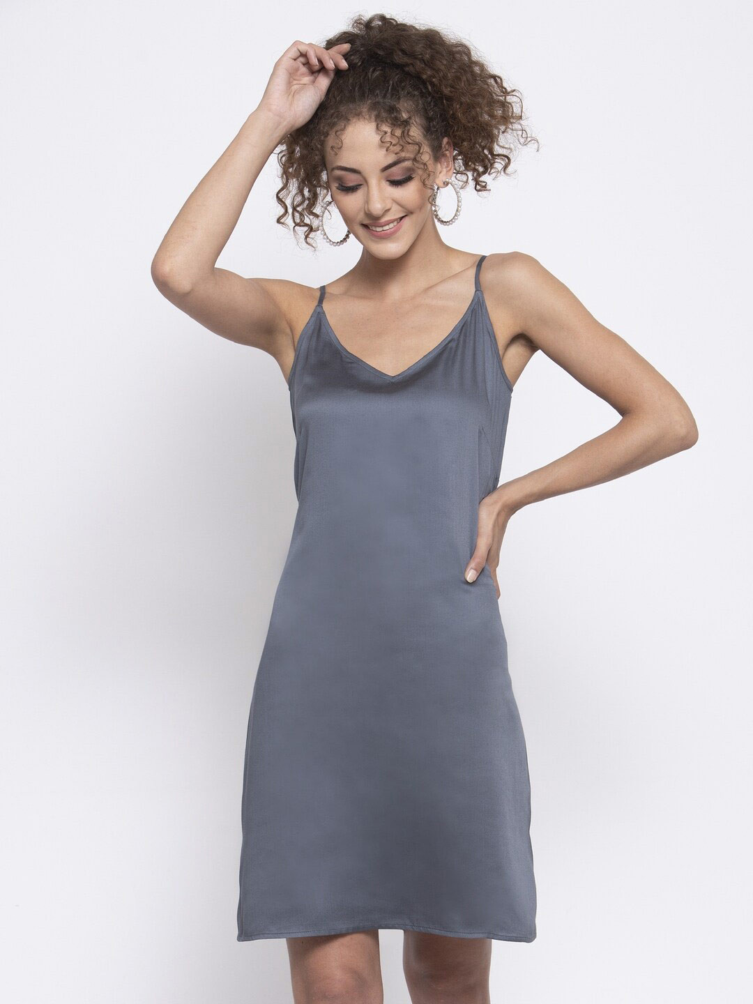LELA Sleeveless Cotton A-Line Slip Dress