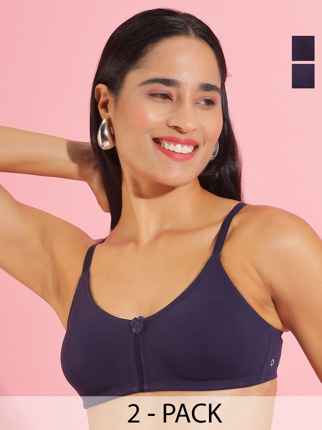 Dollar Missy Pack of 2  Cotton Wire-Free Full Coverage Bra