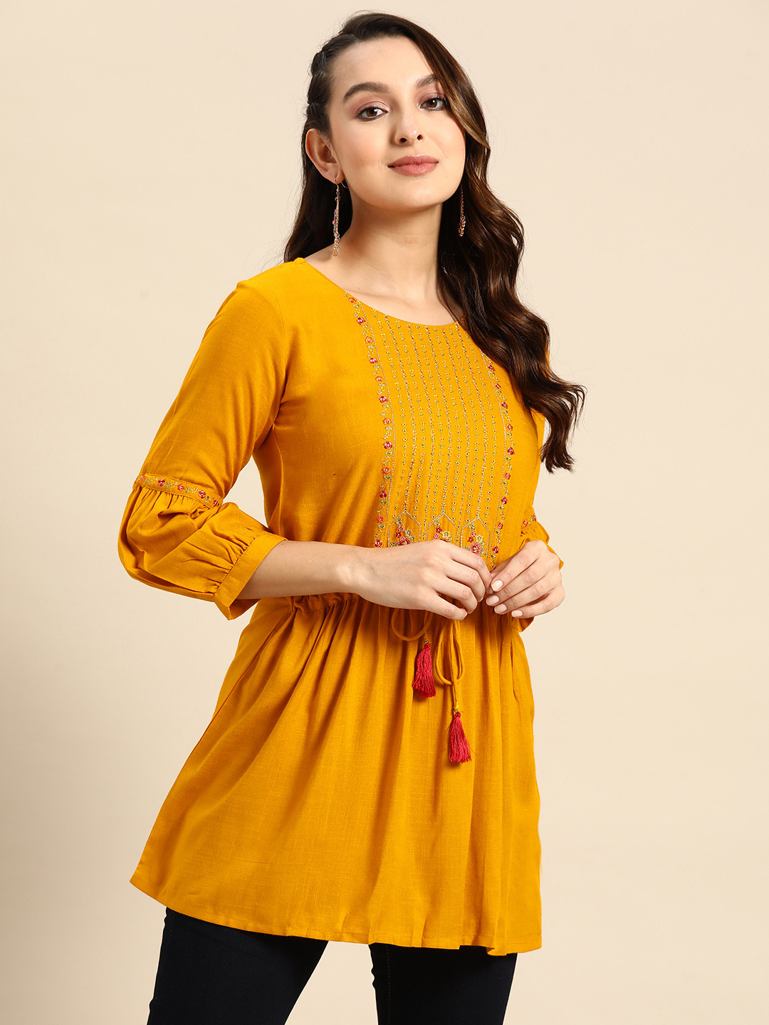 Sangria Floral Embroidered Top