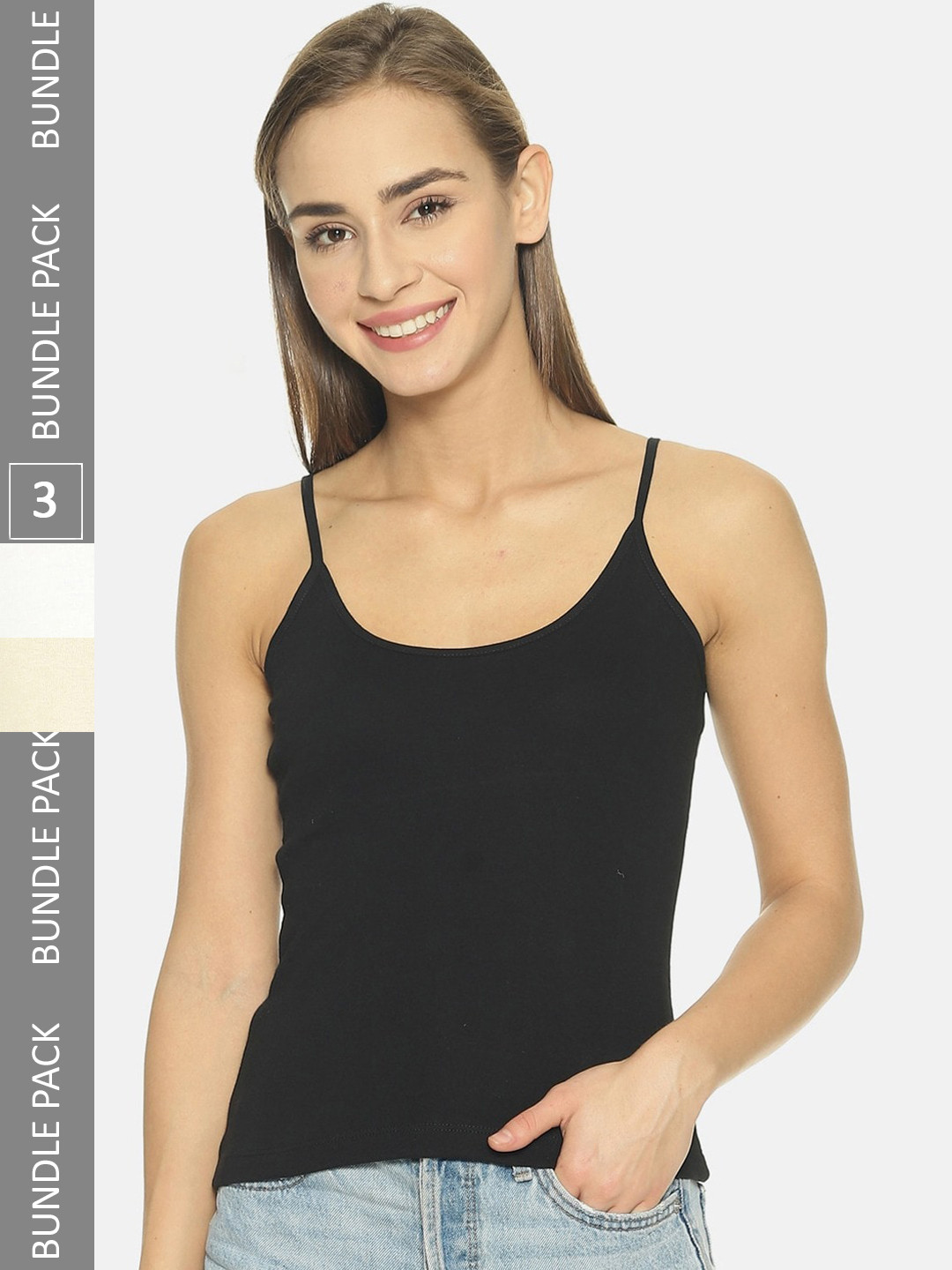 TWIN BIRDS Women Pack Of 3 Non-Padded Camisole