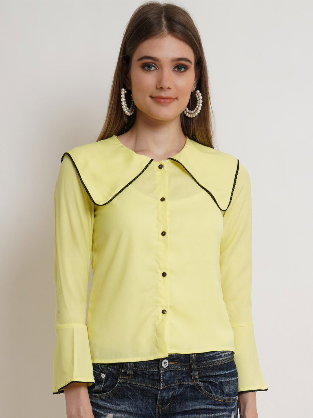 DODO & MOA Bell Sleeve Shirt Style Top