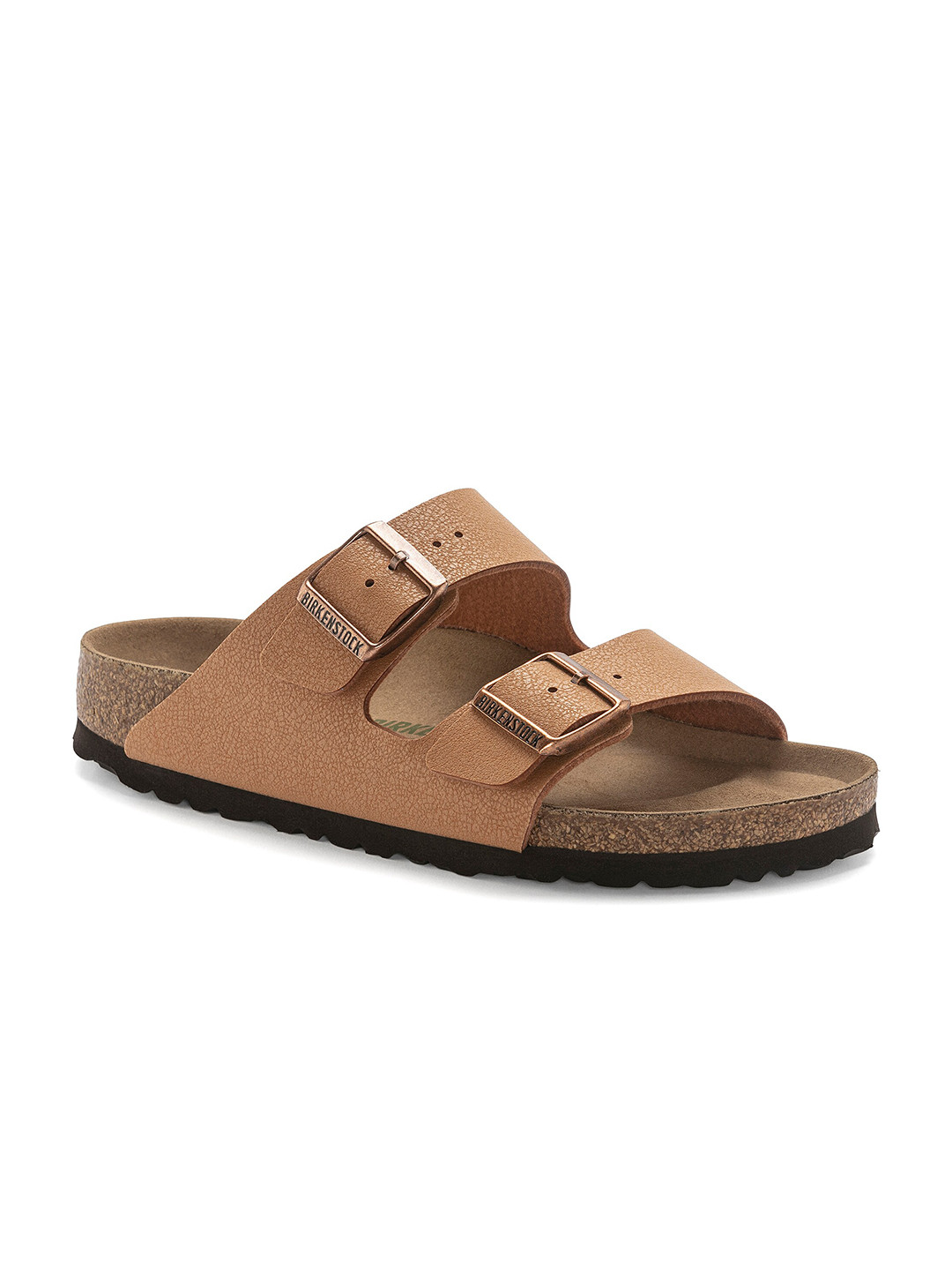 Birkenstock Arizona Vegan Pecan Regular Width Birko-Flor Nubuck Two-Strap Sandals