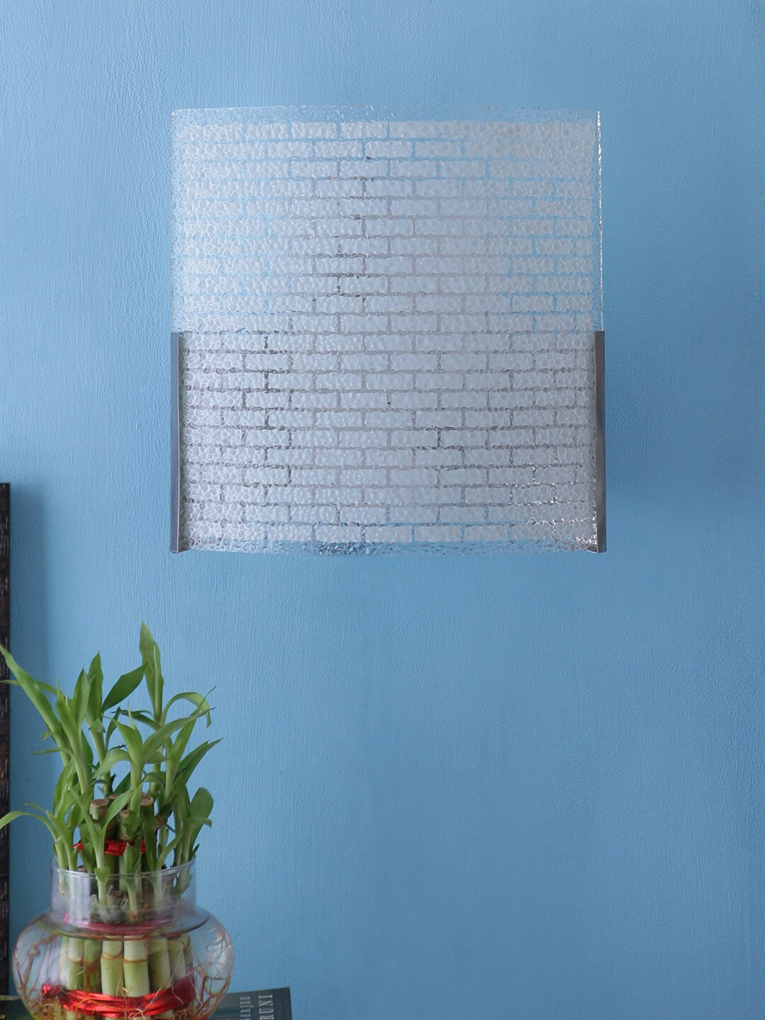 Devansh White Textured Dual Glass Wall Mounted Lamp