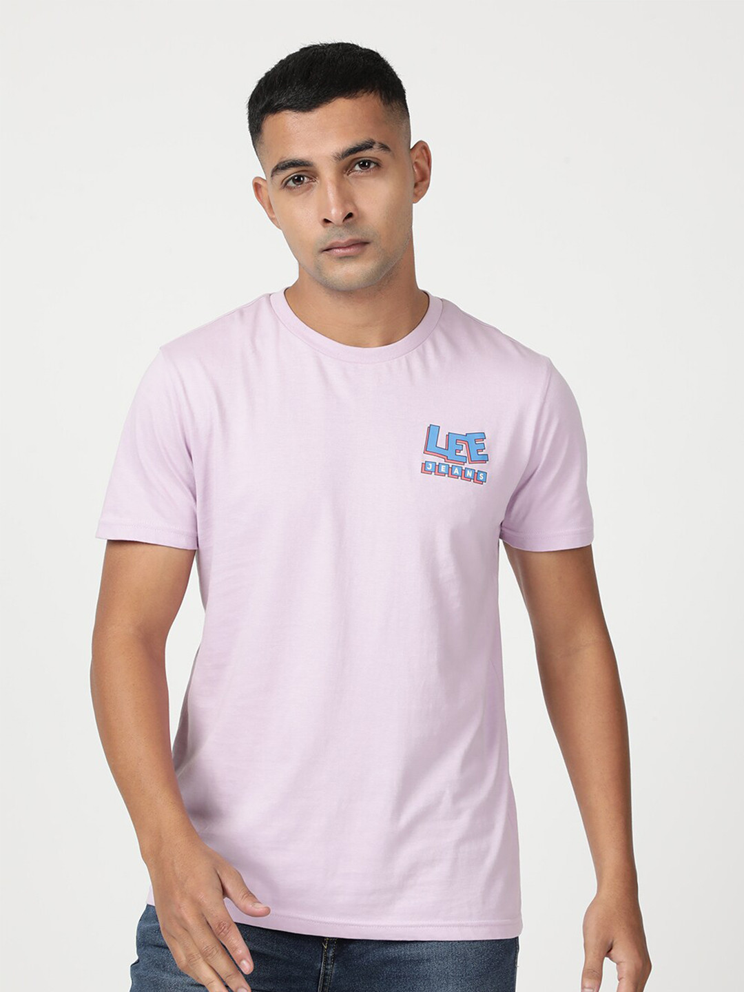 Lee Men Printed Round Neck Cotton T-shirt