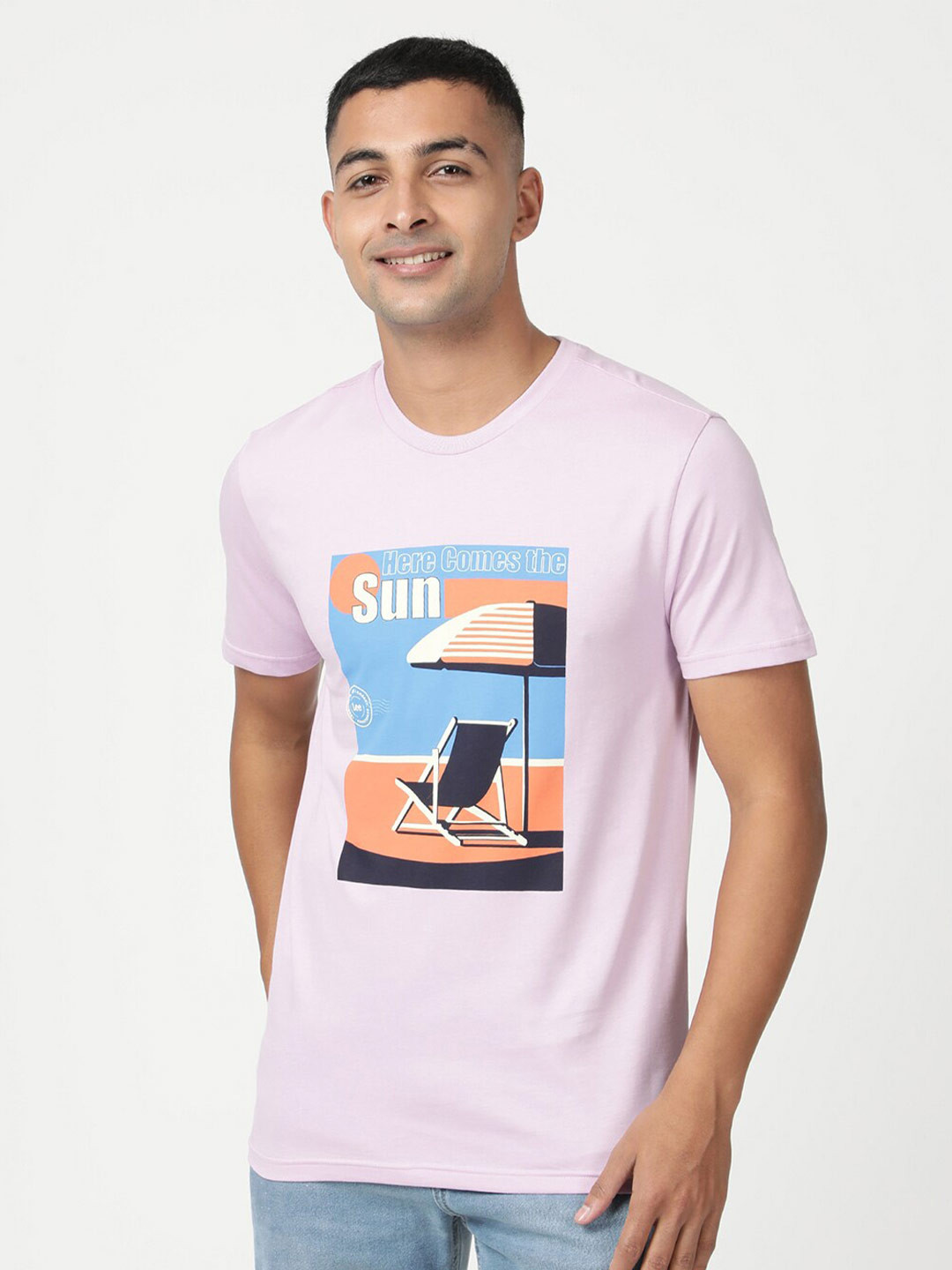 Lee Men Graphic Printed Slim Fit Cotton T-shirt