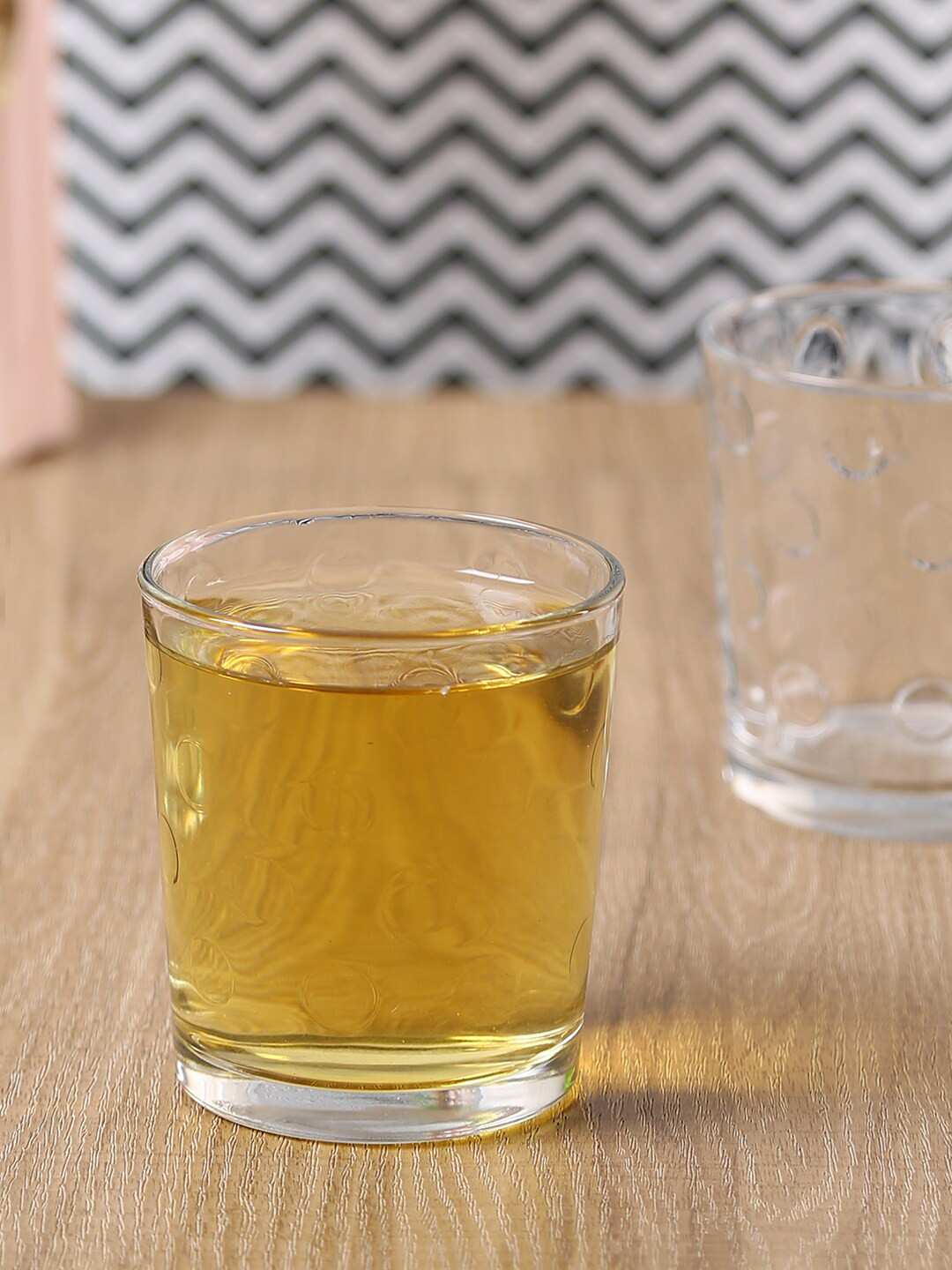 smart serve Pop Transparent 6 Pcs Textured Whiskey Glass 285 ml Each