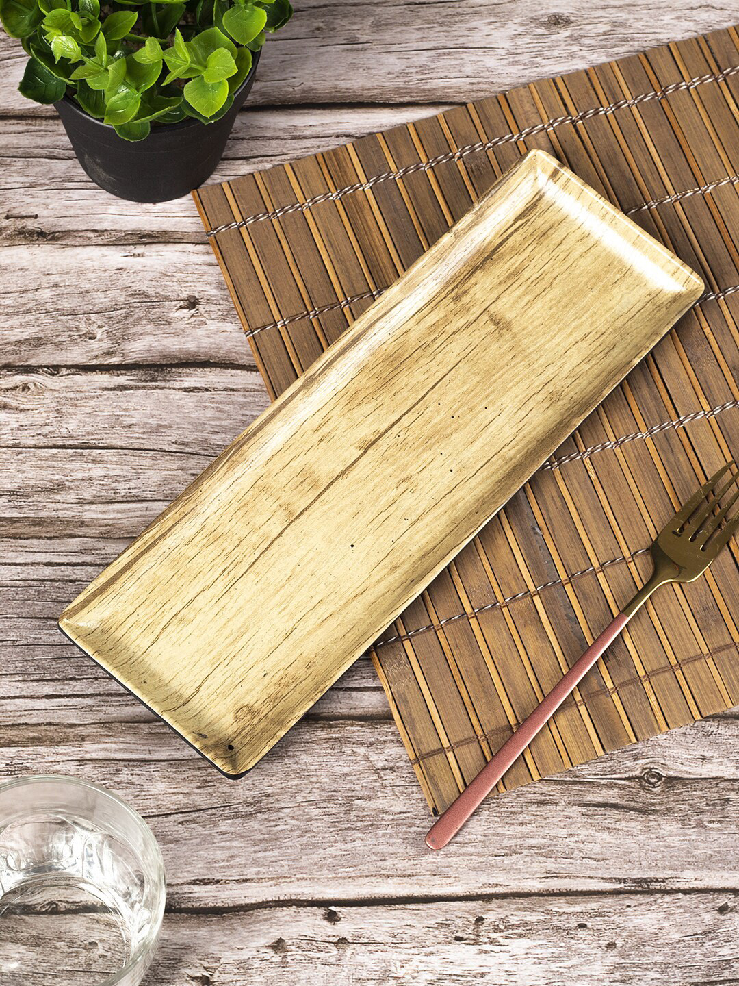 MARKET99 Beige Textured Melamine Serving Platter