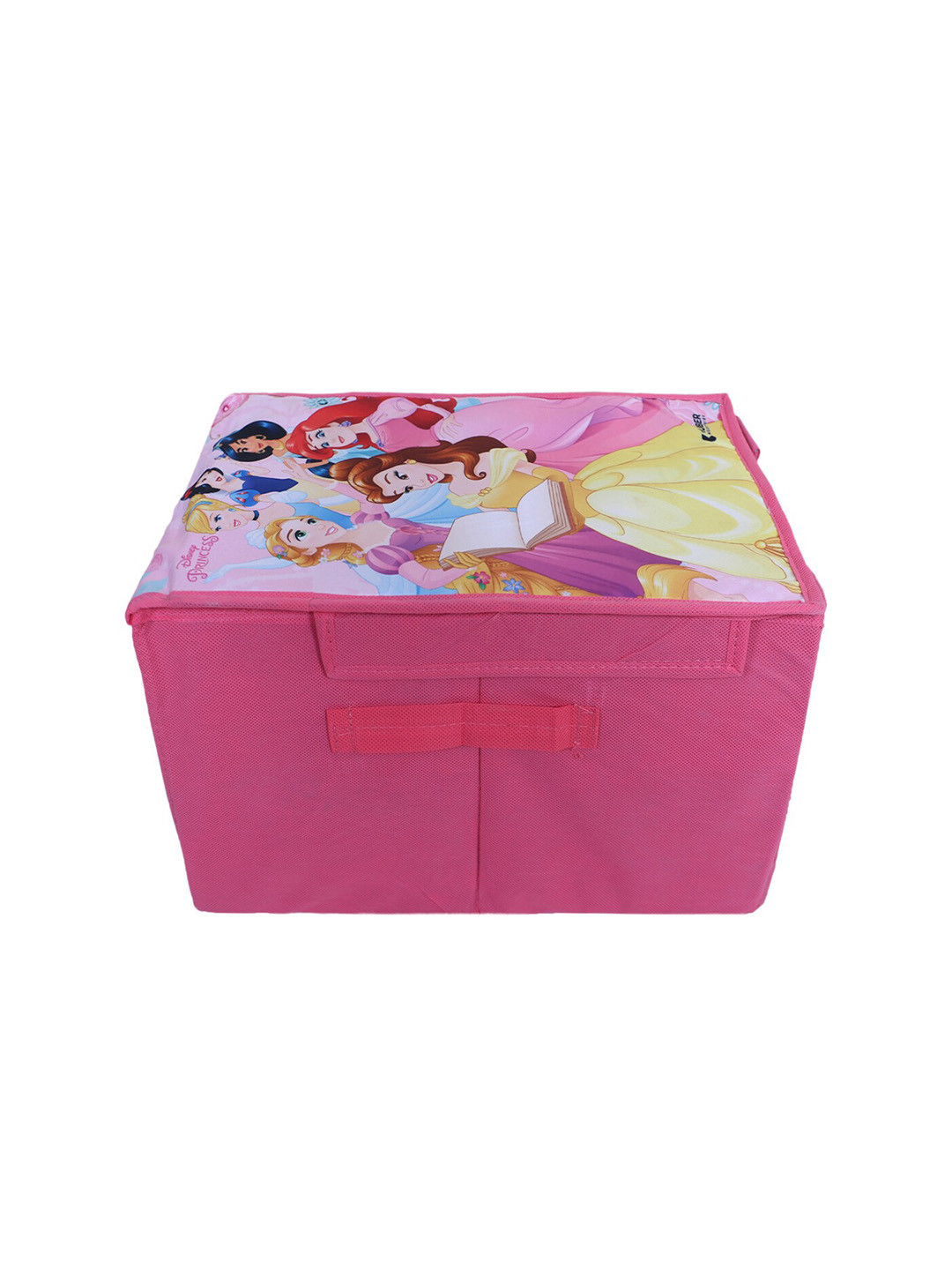 Kuber Industries Pink & Yellow Printed Non-Woven Shirt Stacker With Lid