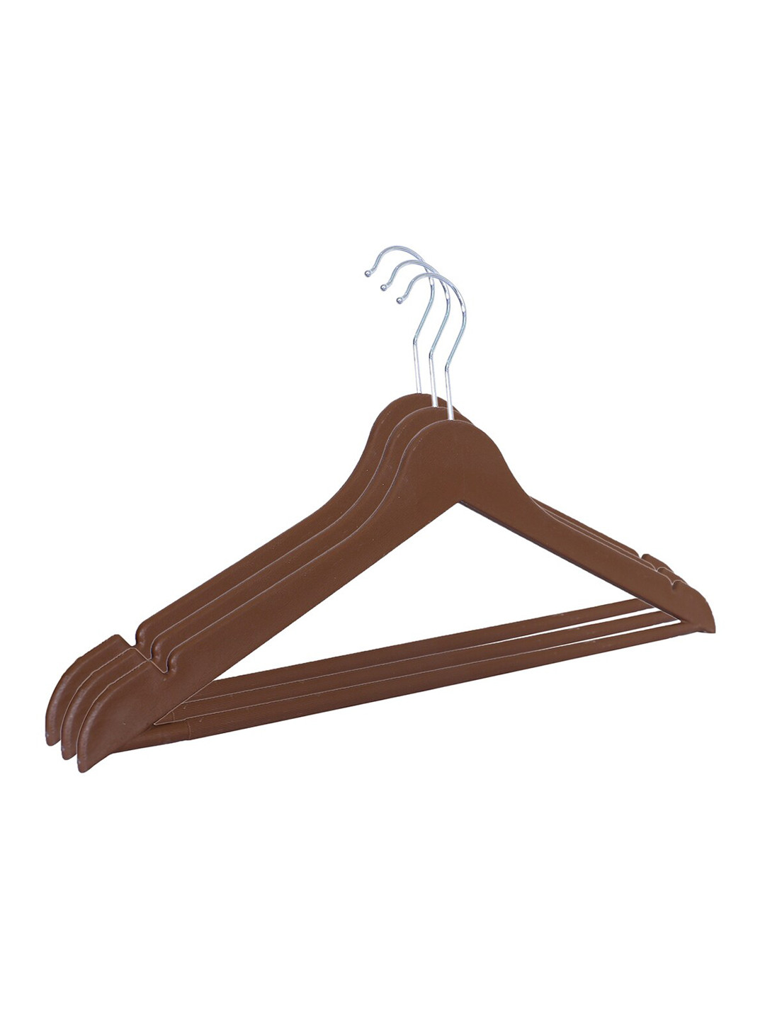Kuber Industries 3 Pieces Brown Colored Bar Hangers With 360 Degree Swivel Hook