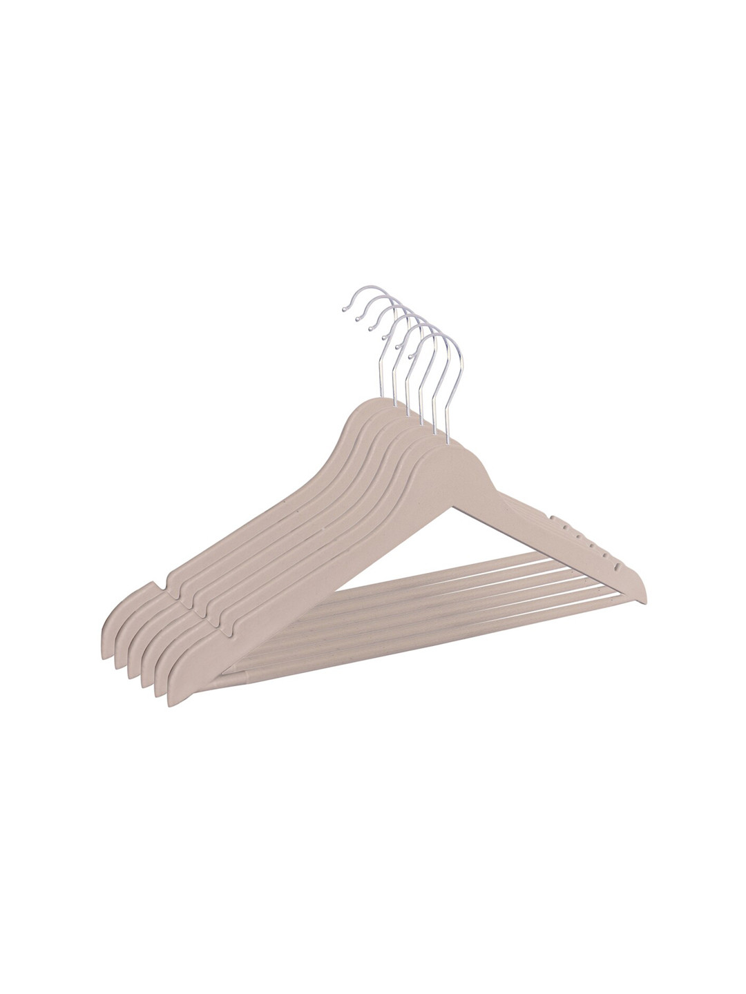 Kuber Industries 6 Pieces Cream Coloured 360 Degree Swivel Hook Cloth Hangers