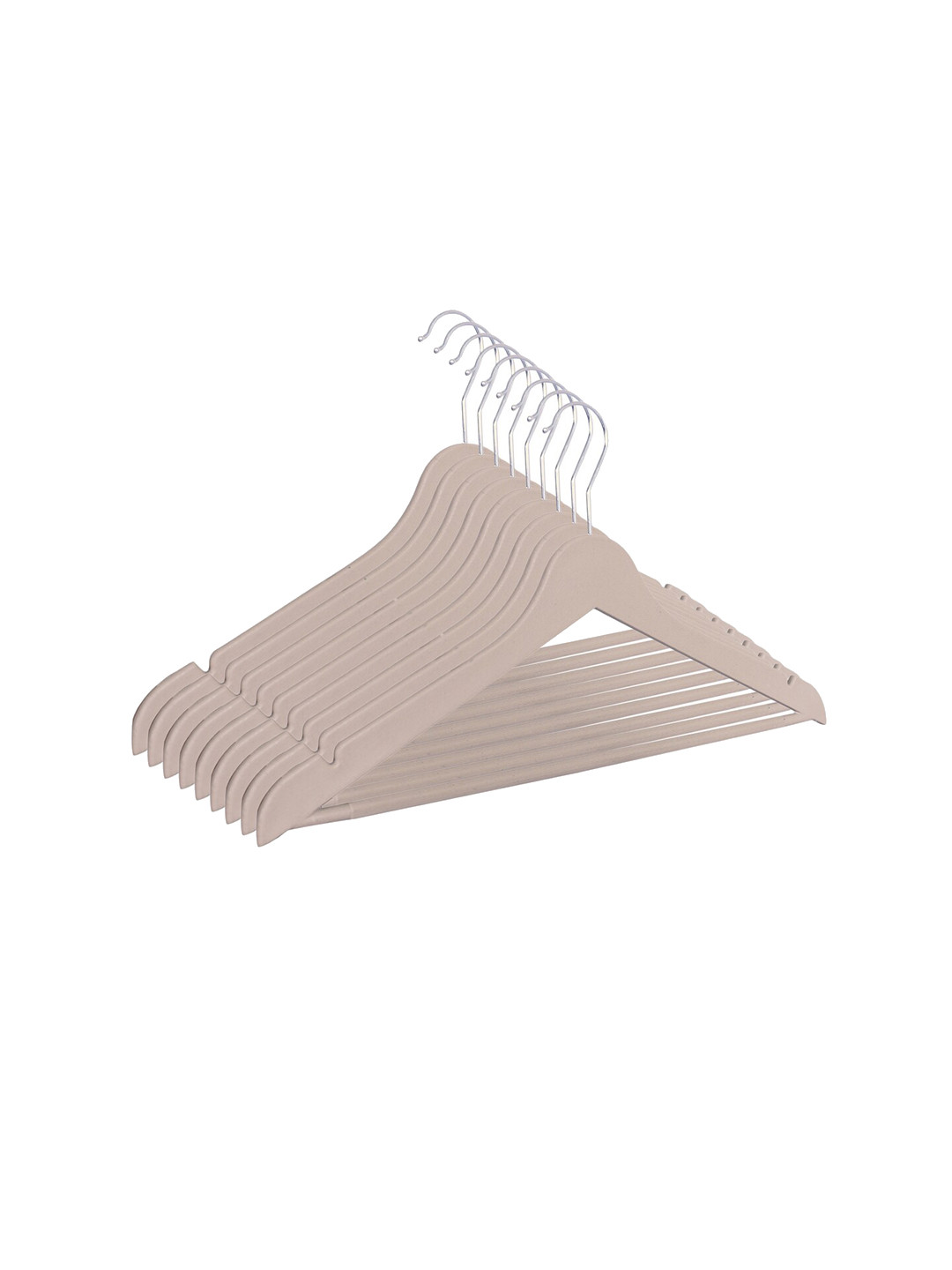 Kuber Industries 9 Pieces Cream-Coloured 360 Degree Swivel Hook Cloth Hangers