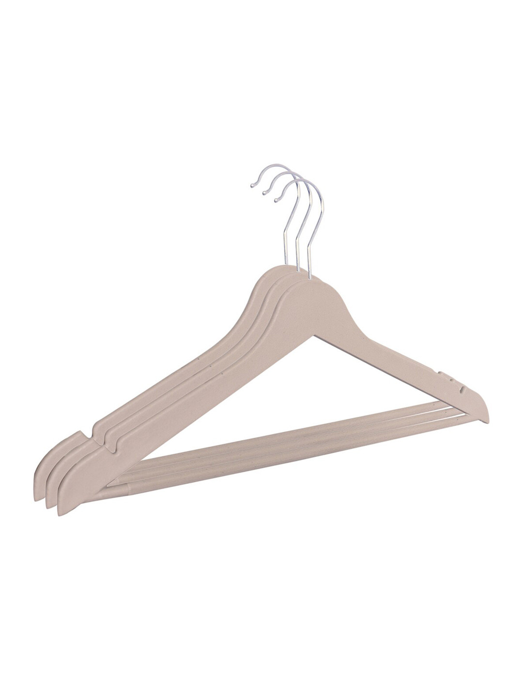Kuber Industries 3 Pieces Cream-Coloured 360 Degree Swivel Hook Cloth Hangers