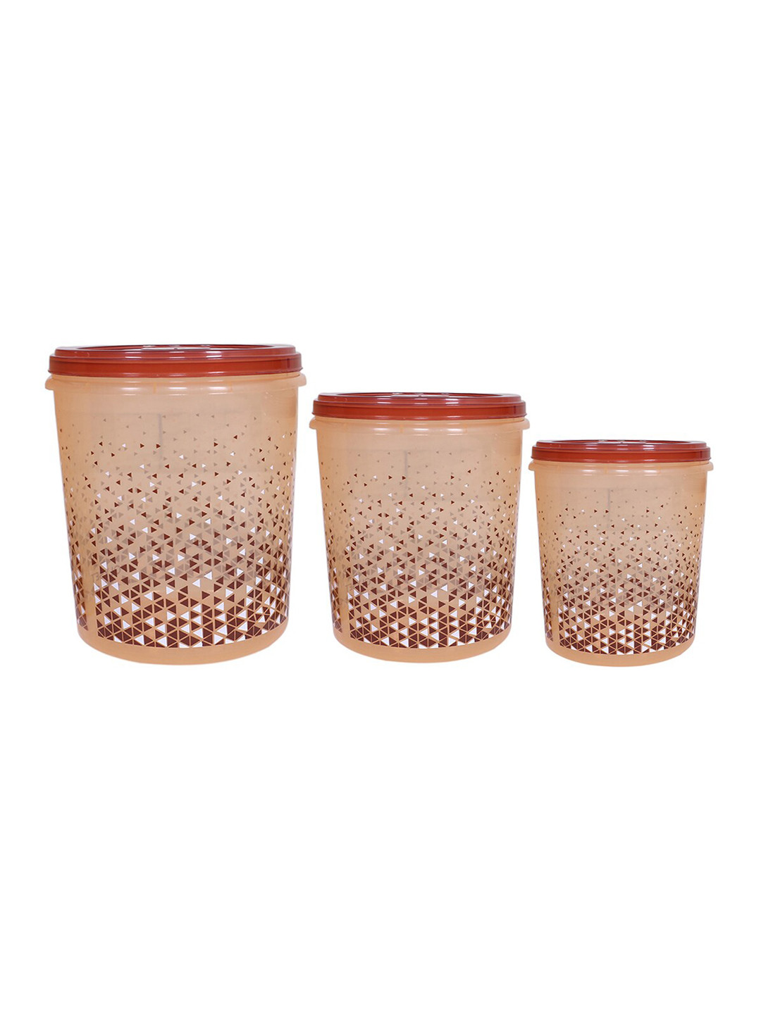 Kuber Industries 3 Pieces Brown Air Tight Storage Containers 5 Litre,7 Litre,10 Litre