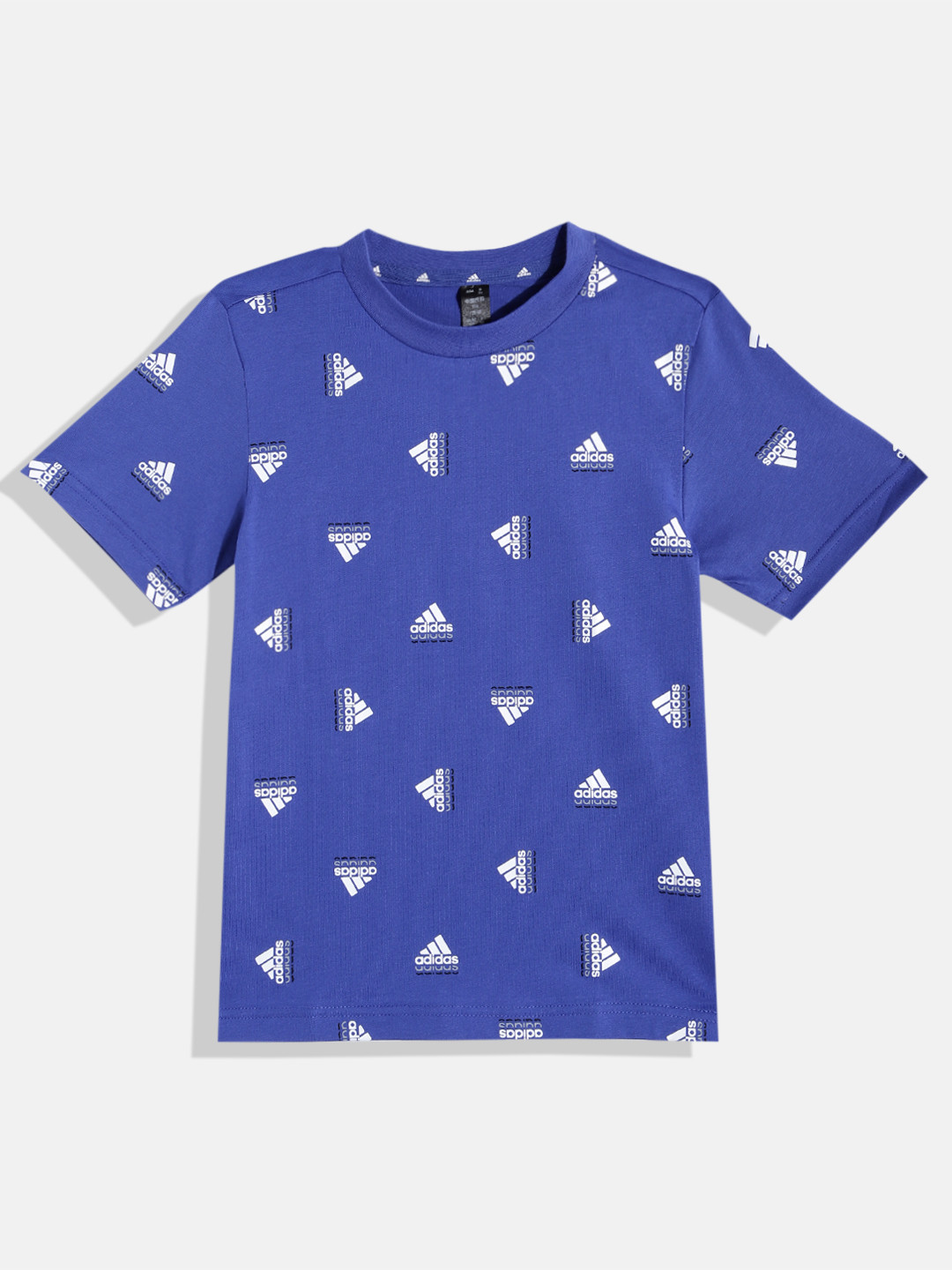 ADIDAS Kids Brand Logo Printed Pure Cotton LK BLUV CO T-shirt