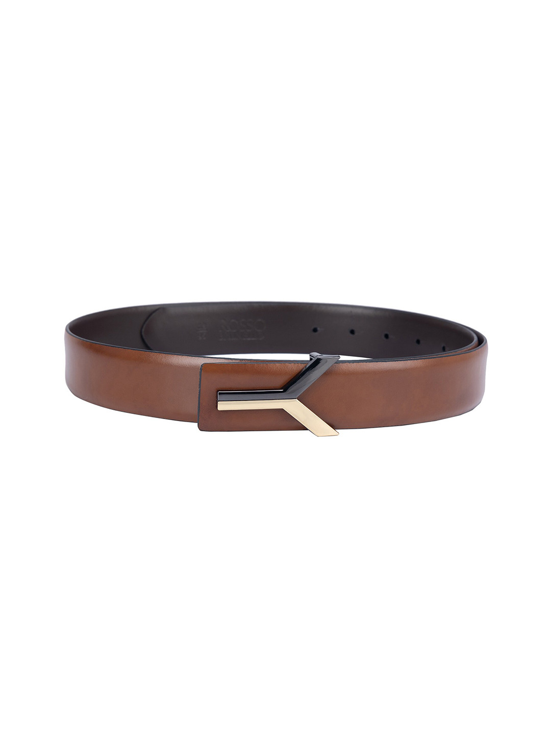ROSSO BRUNELLO Men Leather Formal Belt
