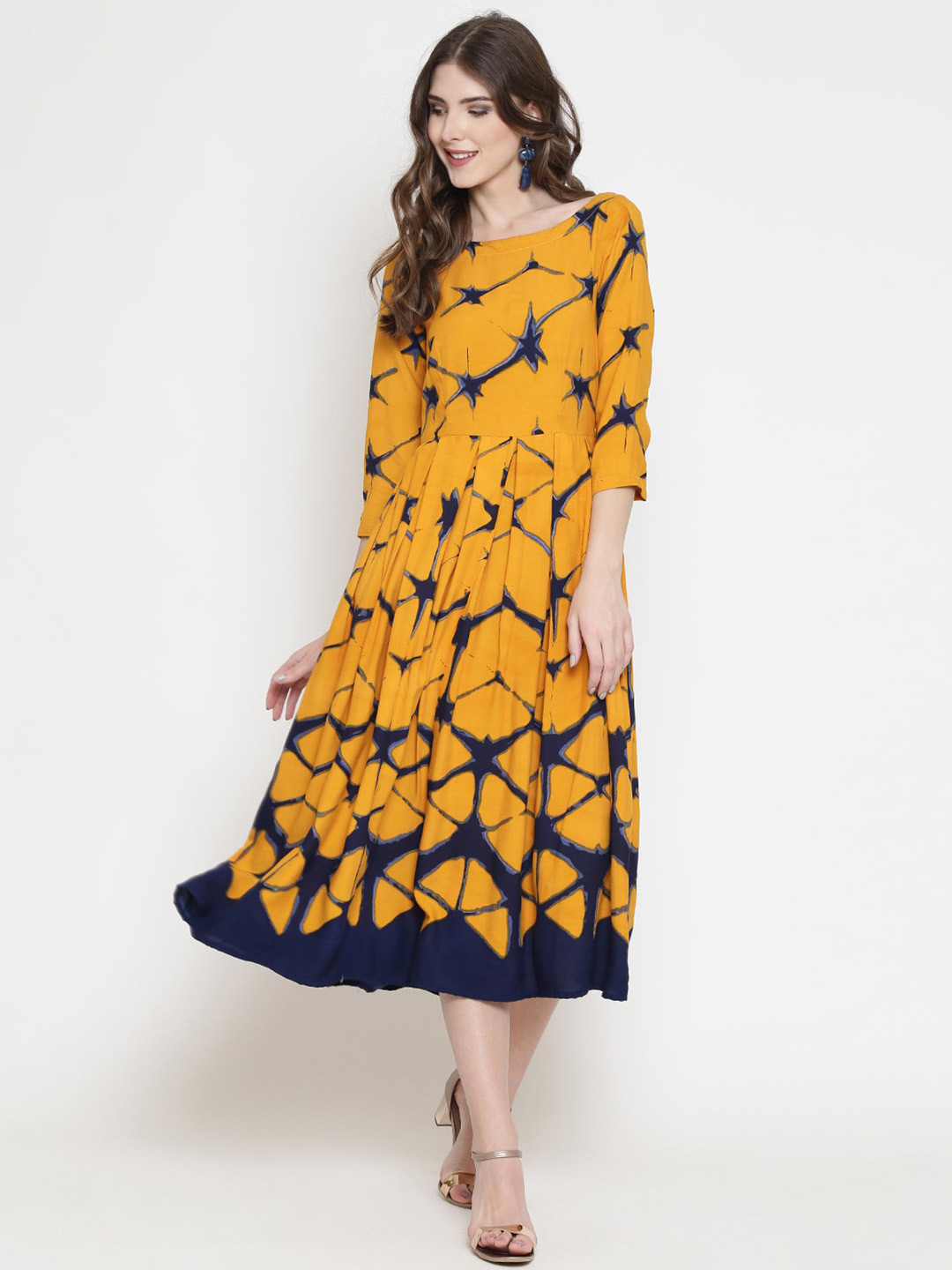 Sera Printed A-Line Midi Dress
