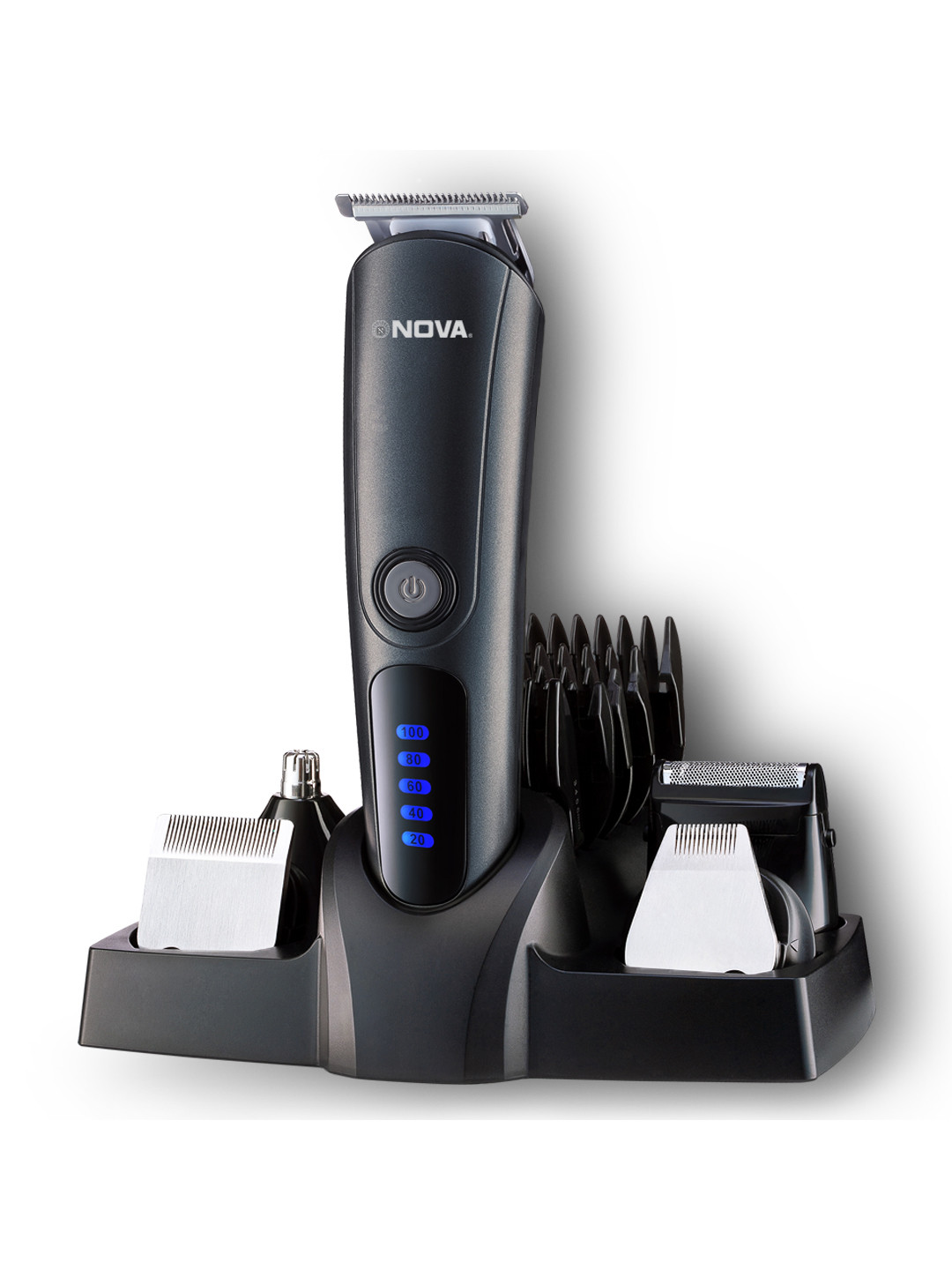 NOVA NG-1154 All-In-One Multi Groomer Rechargeable Hair & Beard Waterproof Trimmer - Black