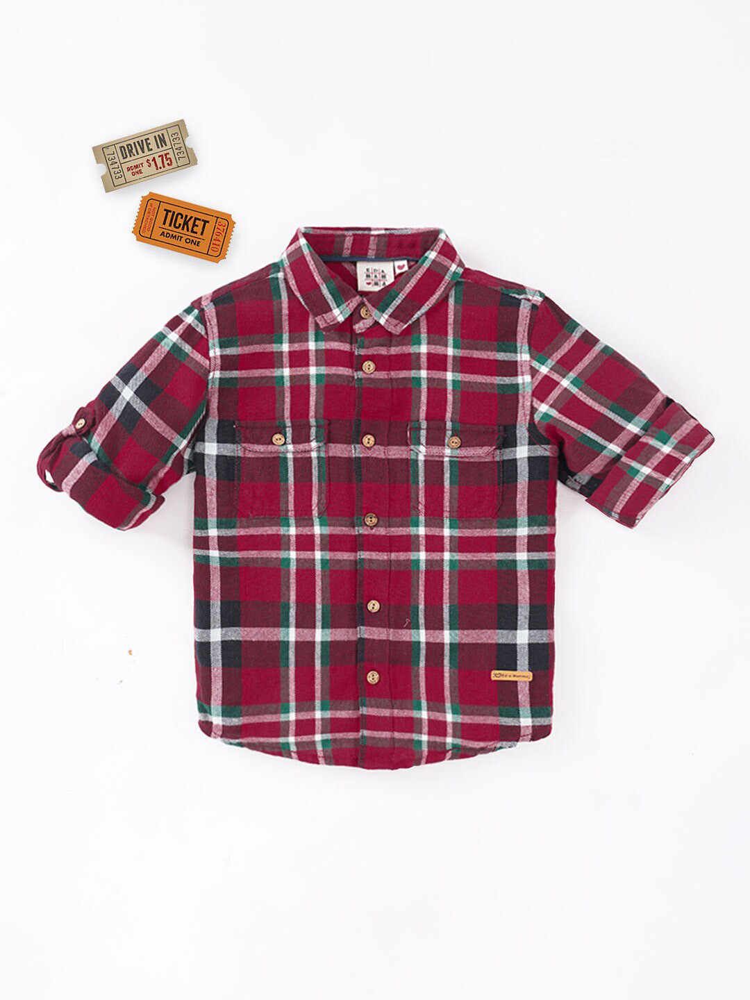 Ed-a-Mamma Boys Tartan Checks Casual Cotton Shirt