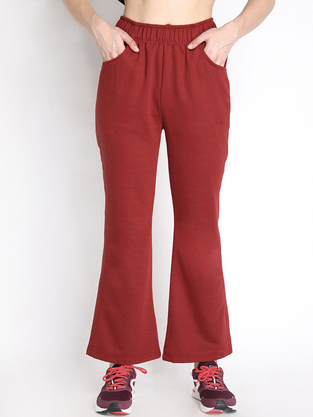 CHKOKKO Women Bootcut-Fit Flared Track Pants