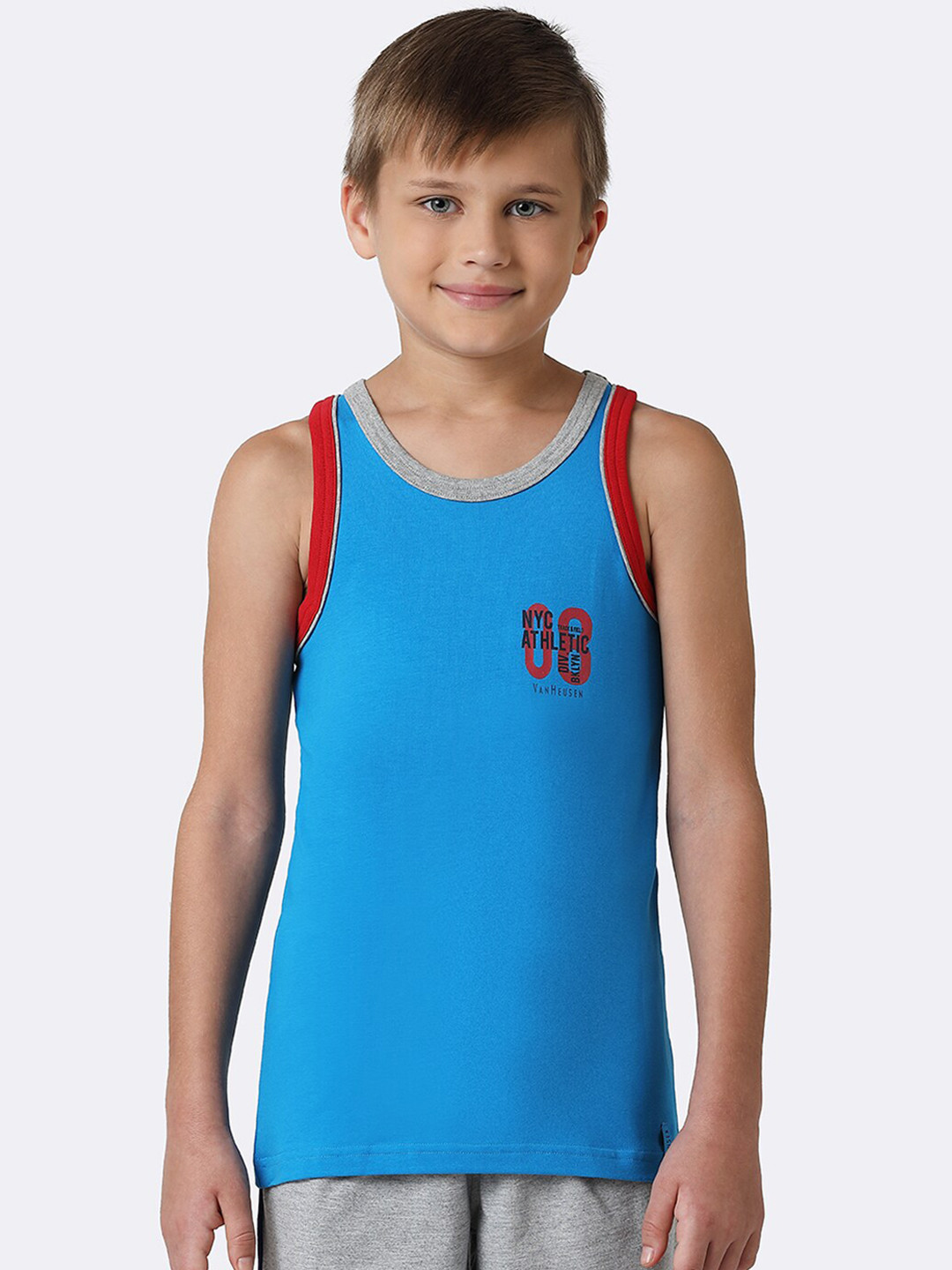 Van Heusen Boys Aster Blue Quick Dry Contrast Trim Vest IKBBVT1ASB62001
