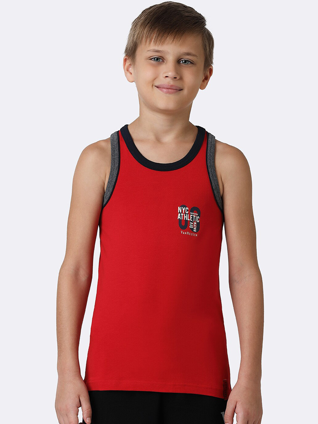 Van Heusen Boys Turkey Red Quick Dry Contrast Trim Vest