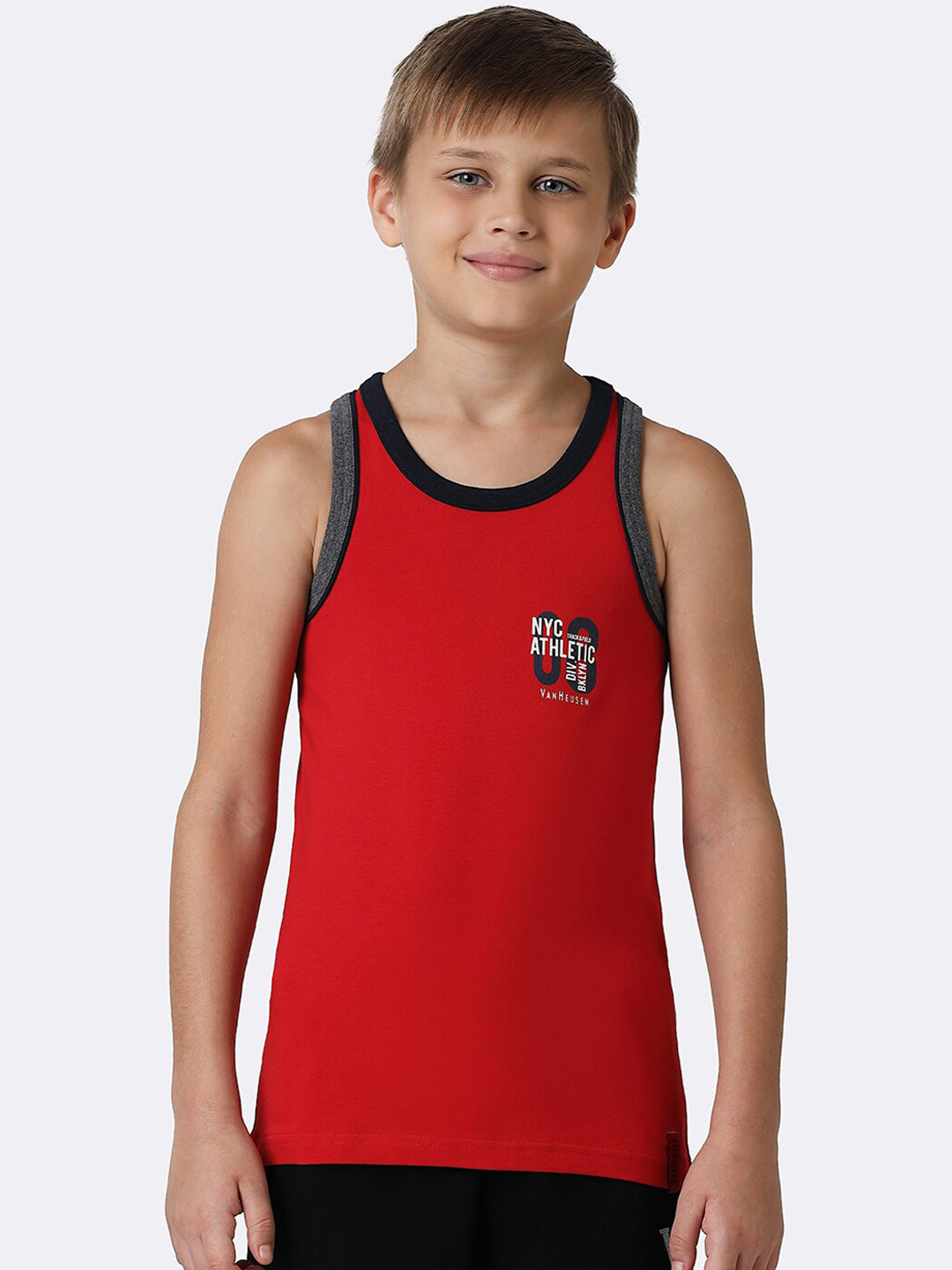 Van Heusen Boys Turkey Red Quick Dry Contrast Trim Vest