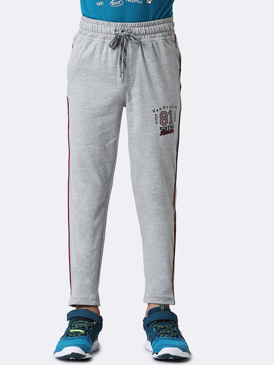Van Heusen Boys Mid-Rise Printed Cotton Smart Tech Easy Stain Release Track Pants