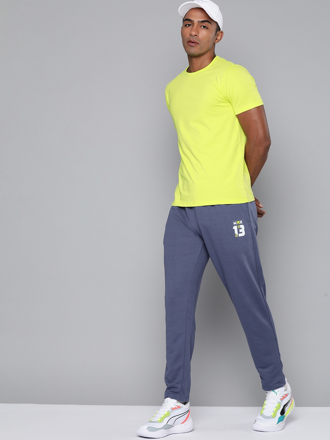 HRX By Hrithik Roshan Yoga Men Rapid-Dry Typography Sustainable Track Pants